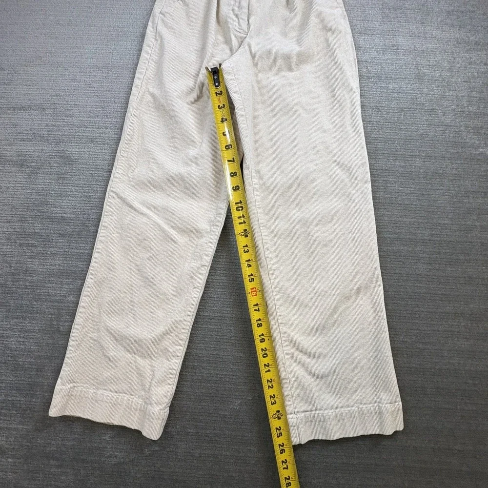 Rhythm Corduroy Pants Womens XS Pleated Front High Waist Off White Straight Leg‎